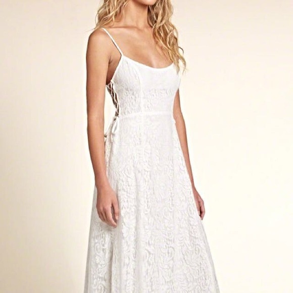 Hollister | Dresses | Hollister Maxi Lace Dress With Corset Side | Poshmark